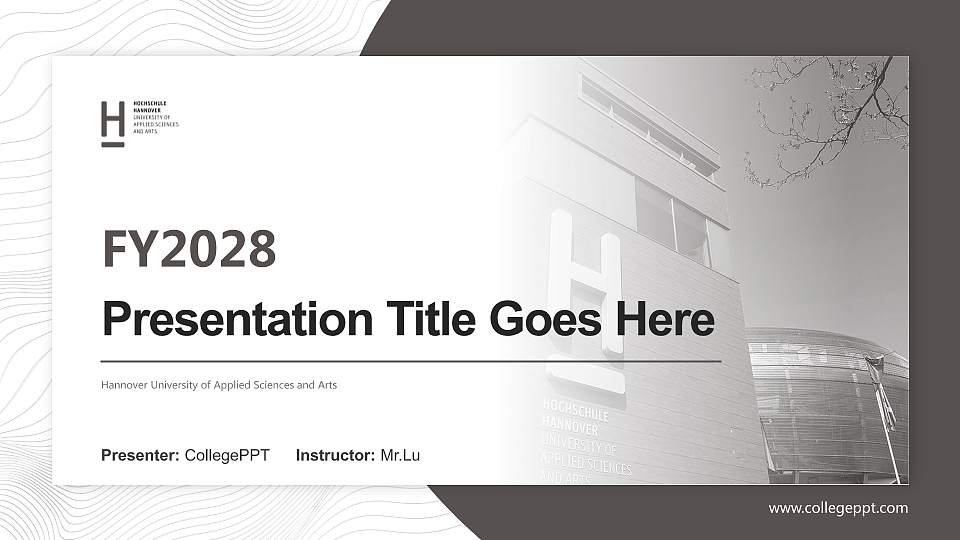 Hannover University of Applied Sciences and Arts Academic Presentation/Research Findings Report PPT Template16:9 ratio PPT effect preview image