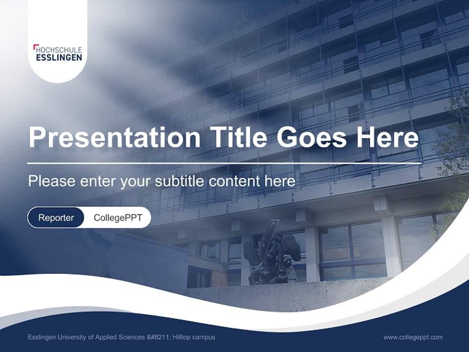 Esslingen University of Applied Sciences – Hilltop campus Lecture Sharing and Networking Event PPT Template4:3 ratio PPT effect preview image4