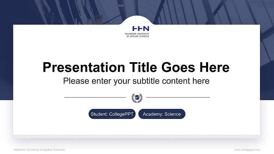 Heilbronn University of Applied Sciences National Scholarship Defense PPT Template16:9 ratio PPT effect preview image