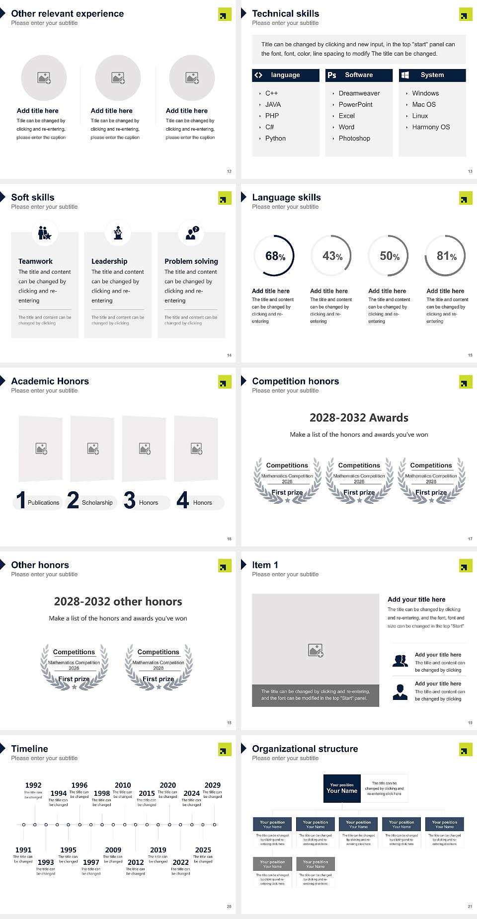Gisma University of Applied Sciences Resume PPT Template4:3 ratio PPT effect preview image3