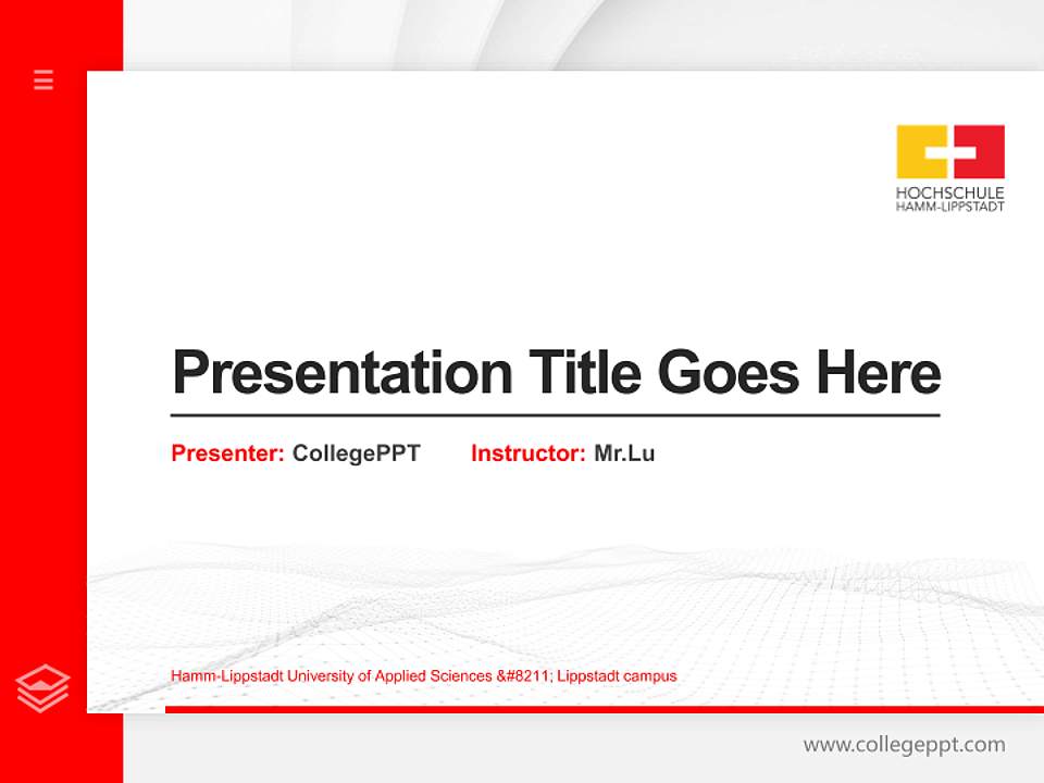Hamm-Lippstadt University of Applied Sciences – Lippstadt campus Thesis Proposal/Graduation Defense PPT Template4:3 ratio PPT effect preview image5