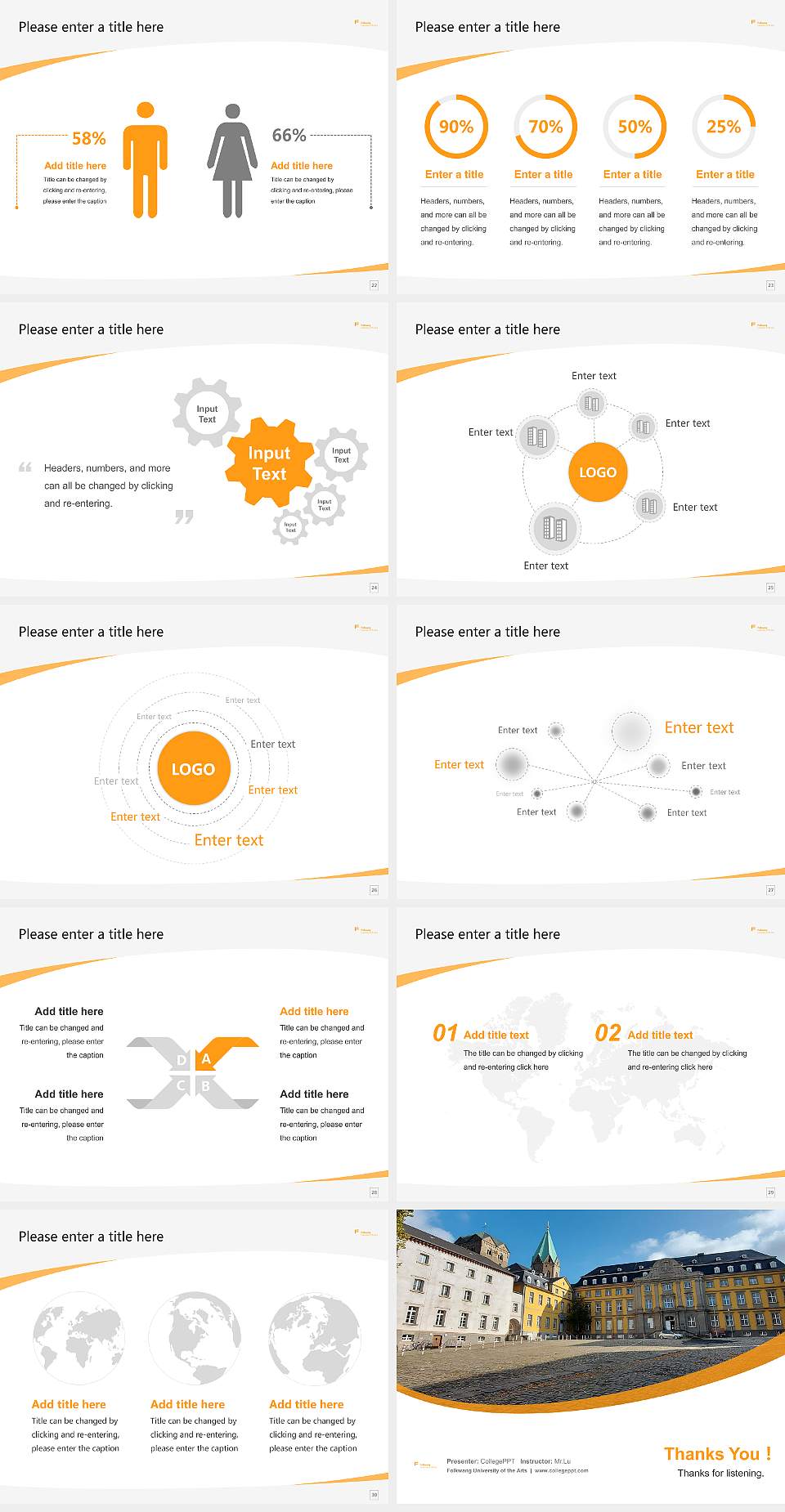 Folkwang University of the Arts Course/Courseware Creation PPT Template4:3 ratio PPT effect preview image4