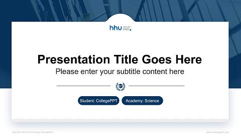 Heinrich Heine University Düsseldorf National Scholarship Defense PPT Template