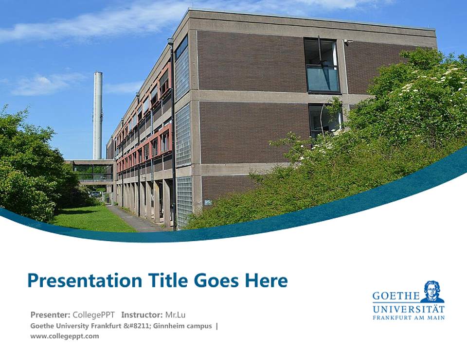 Goethe University Frankfurt – Ginnheim campus Course/Courseware Creation PPT Template4:3 ratio PPT effect preview image5
