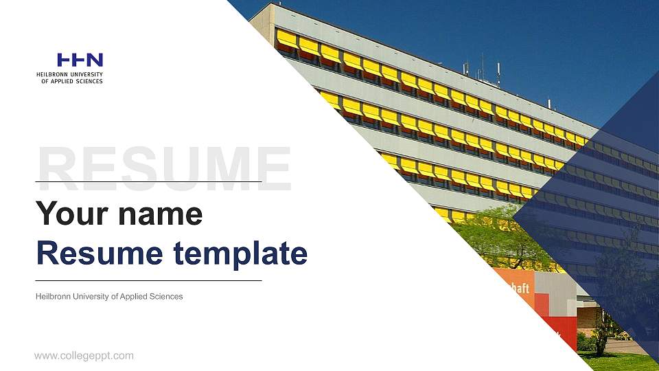 Heilbronn University of Applied Sciences Resume PPT Template16:9 ratio PPT effect preview image