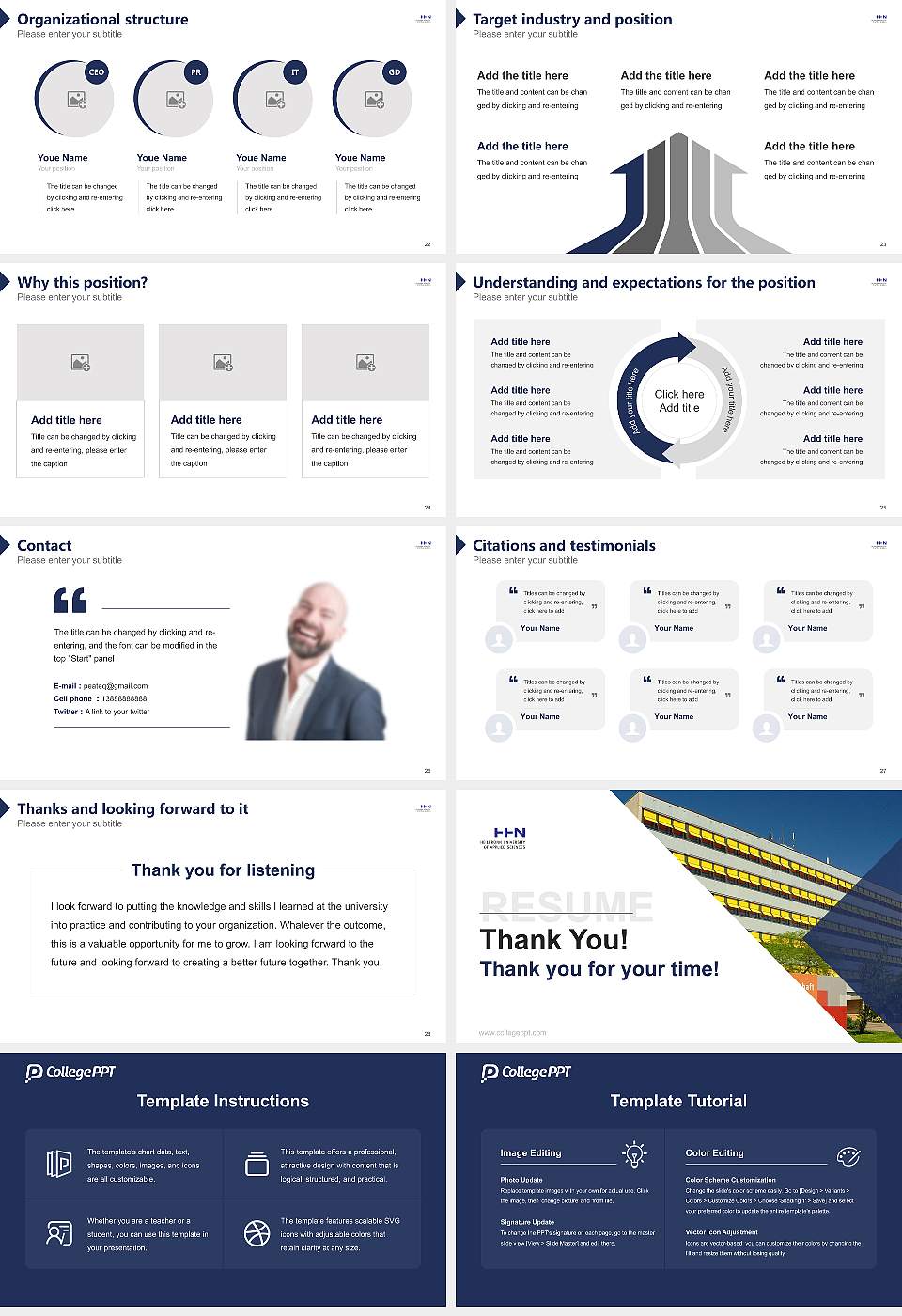 Heilbronn University of Applied Sciences Resume PPT Template16:9 ratio PPT effect preview image4