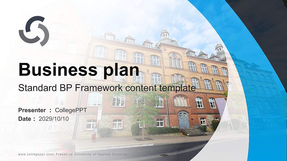 Fresenius University of Applied Sciences Competition/Entrepreneurship Contest PPT Template16:9 ratio PPT effect preview image