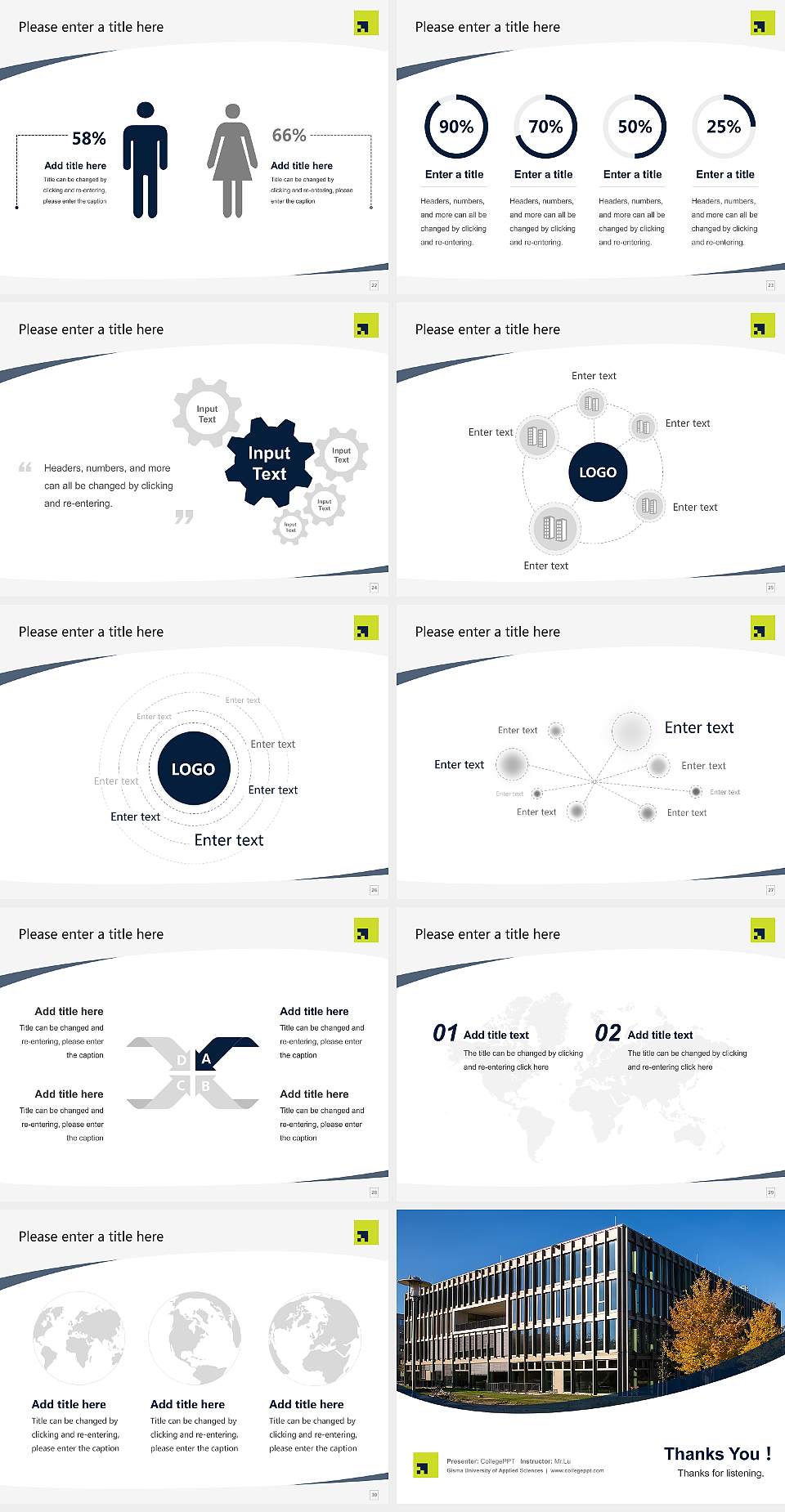 Gisma University of Applied Sciences Course/Courseware Creation PPT Template4:3 ratio PPT effect preview image4