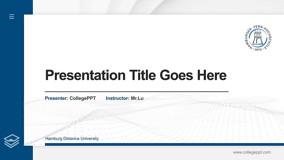 Hamburg Distance University Thesis Proposal/Graduation Defense PPT Template16:9 ratio PPT effect preview image
