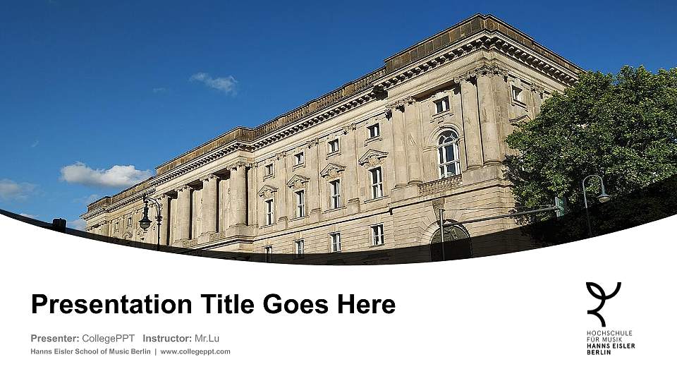 Hanns Eisler School of Music Berlin Course/Courseware Creation PPT Template16:9 ratio PPT effect preview image
