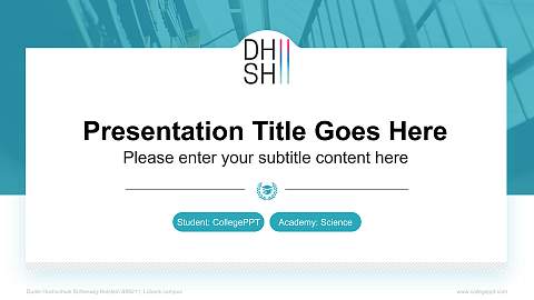 Duale Hochschule Schleswig-Holstein – Lübeck campus National Scholarship Defense PPT Template