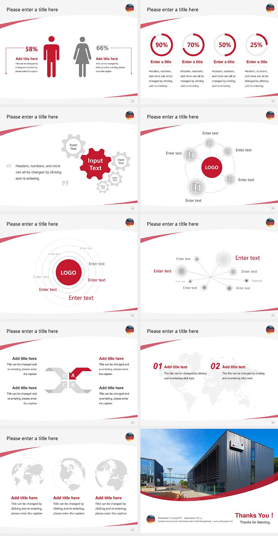 German University for Prevention and Health Management Course/Courseware Creation PPT Template4:3 ratio PPT effect preview image4