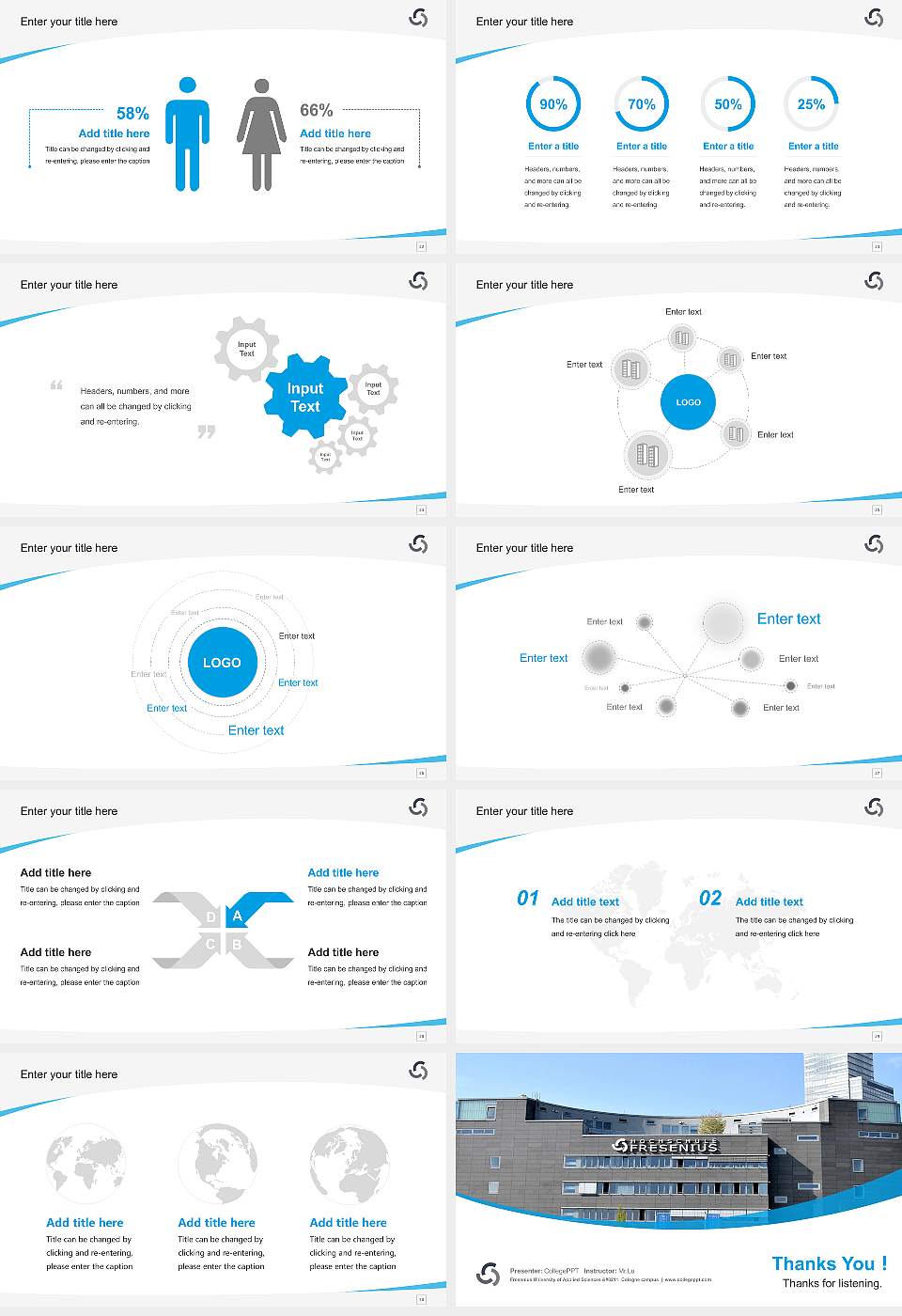 Fresenius University of Applied Sciences – Cologne campus Course/Courseware Creation PPT Template16:9 ratio PPT effect preview image4