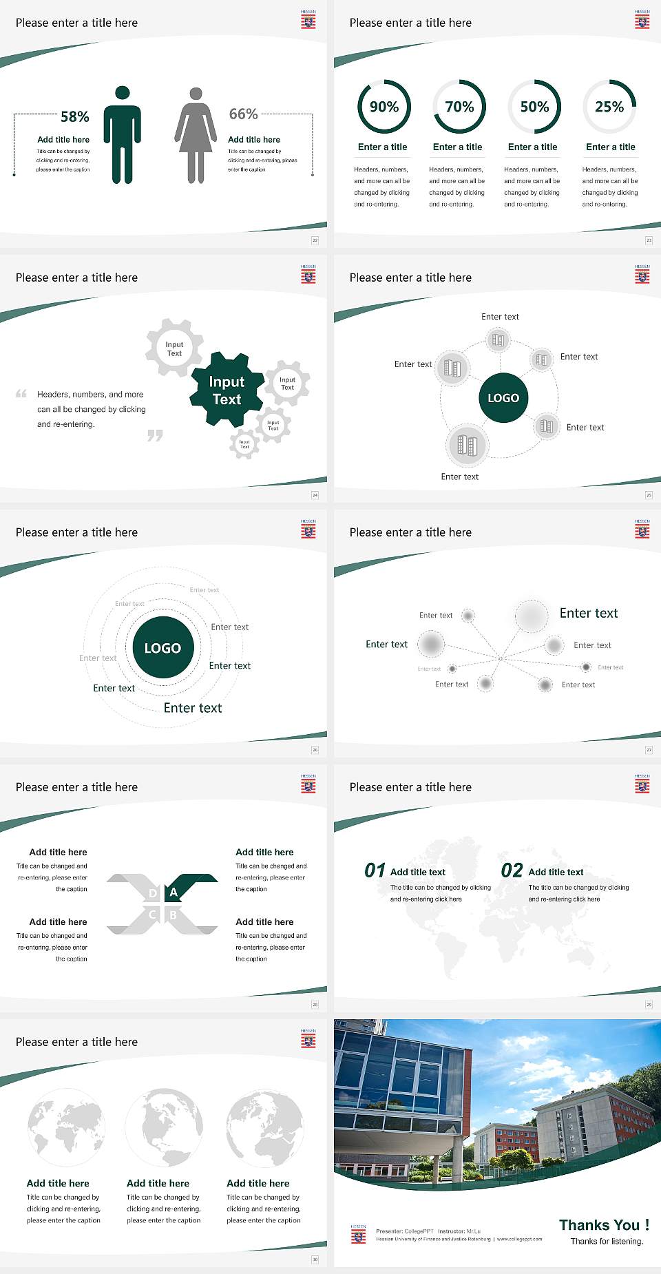 Hessian University of Finance and Justice Rotenburg Course/Courseware Creation PPT Template4:3 ratio PPT effect preview image4