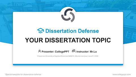 Fresenius University of Applied Sciences – Munich campus Graduation Thesis Defense PPT Template