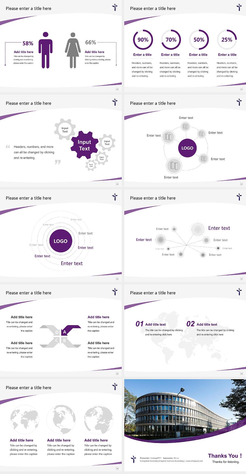 Evangelical University of Applied Sciences Nuremberg Course/Courseware Creation PPT Template4:3 ratio PPT effect preview image4