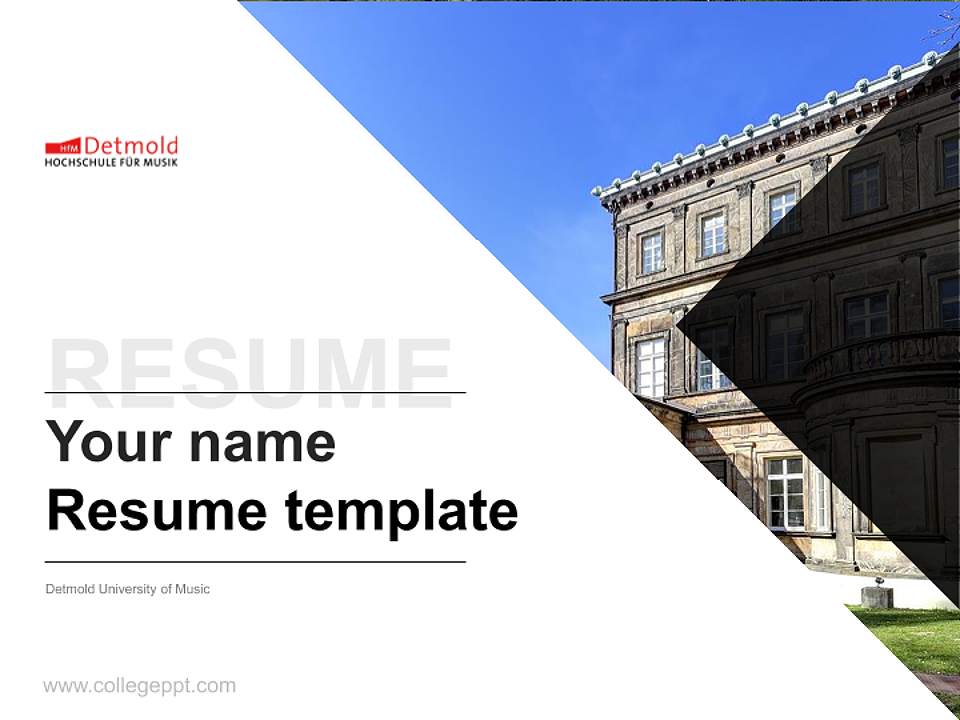 Detmold University of Music Resume PPT Template4:3 ratio PPT effect preview image5