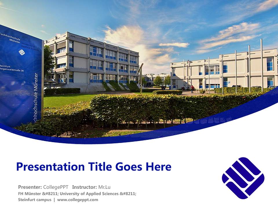 FH Münster – University of Applied Sciences – Steinfurt campus Course/Courseware Creation PPT Template4:3 ratio PPT effect preview image5