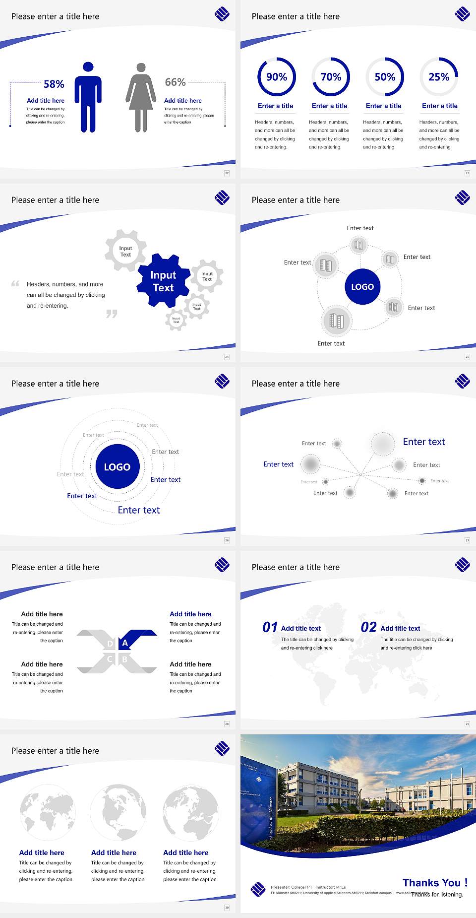 FH Münster – University of Applied Sciences – Steinfurt campus Course/Courseware Creation PPT Template4:3 ratio PPT effect preview image4