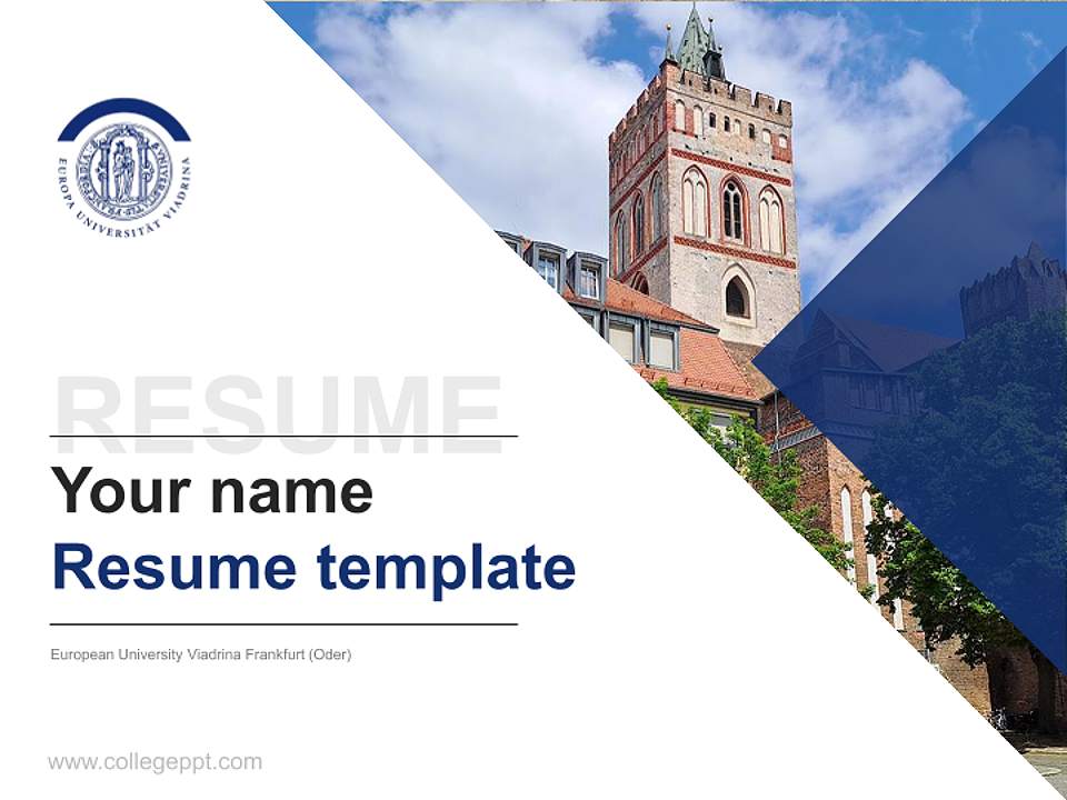European University Viadrina Frankfurt (Oder) Resume PPT Template4:3 ratio PPT effect preview image5