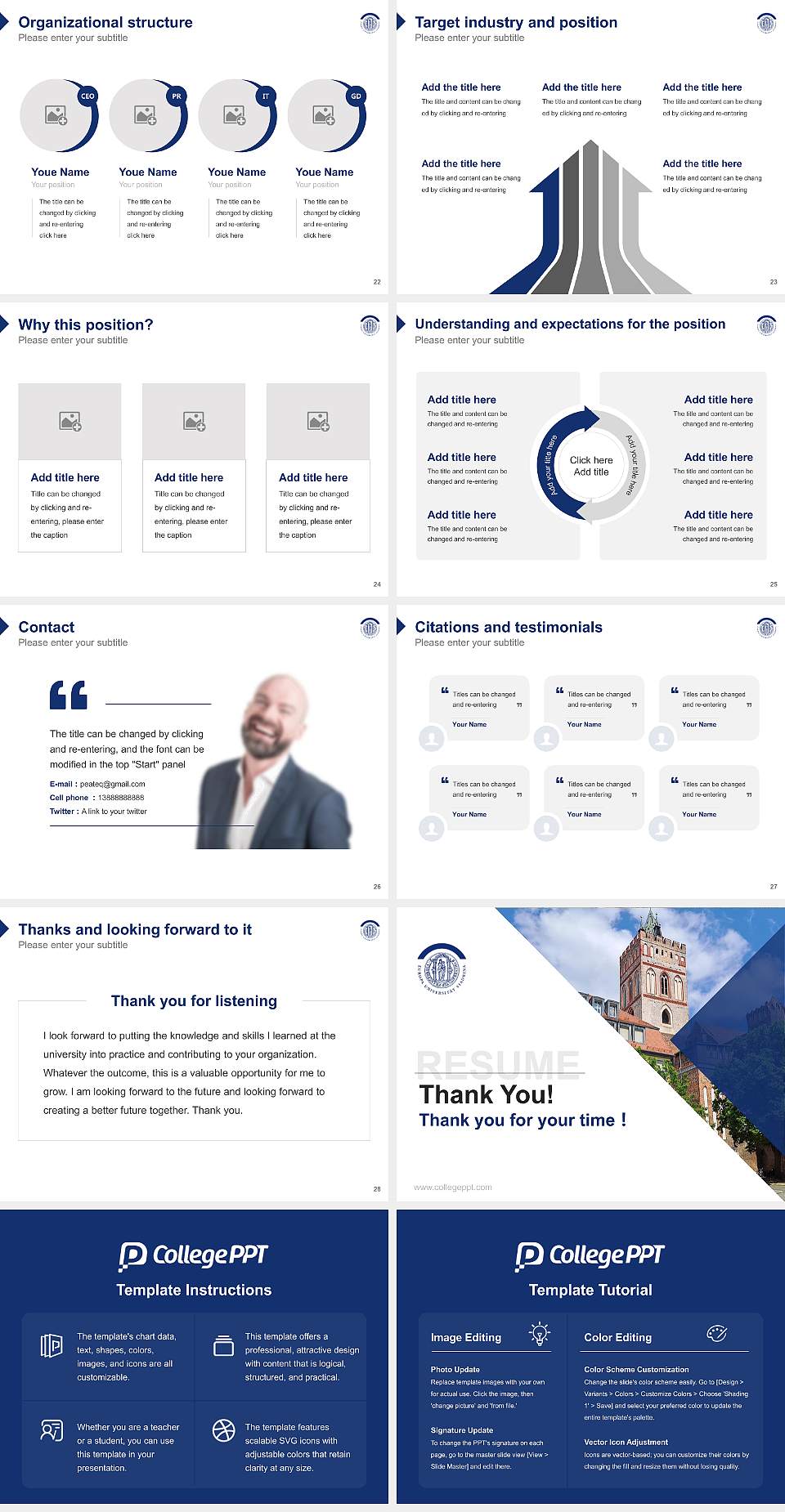 European University Viadrina Frankfurt (Oder) Resume PPT Template4:3 ratio PPT effect preview image4