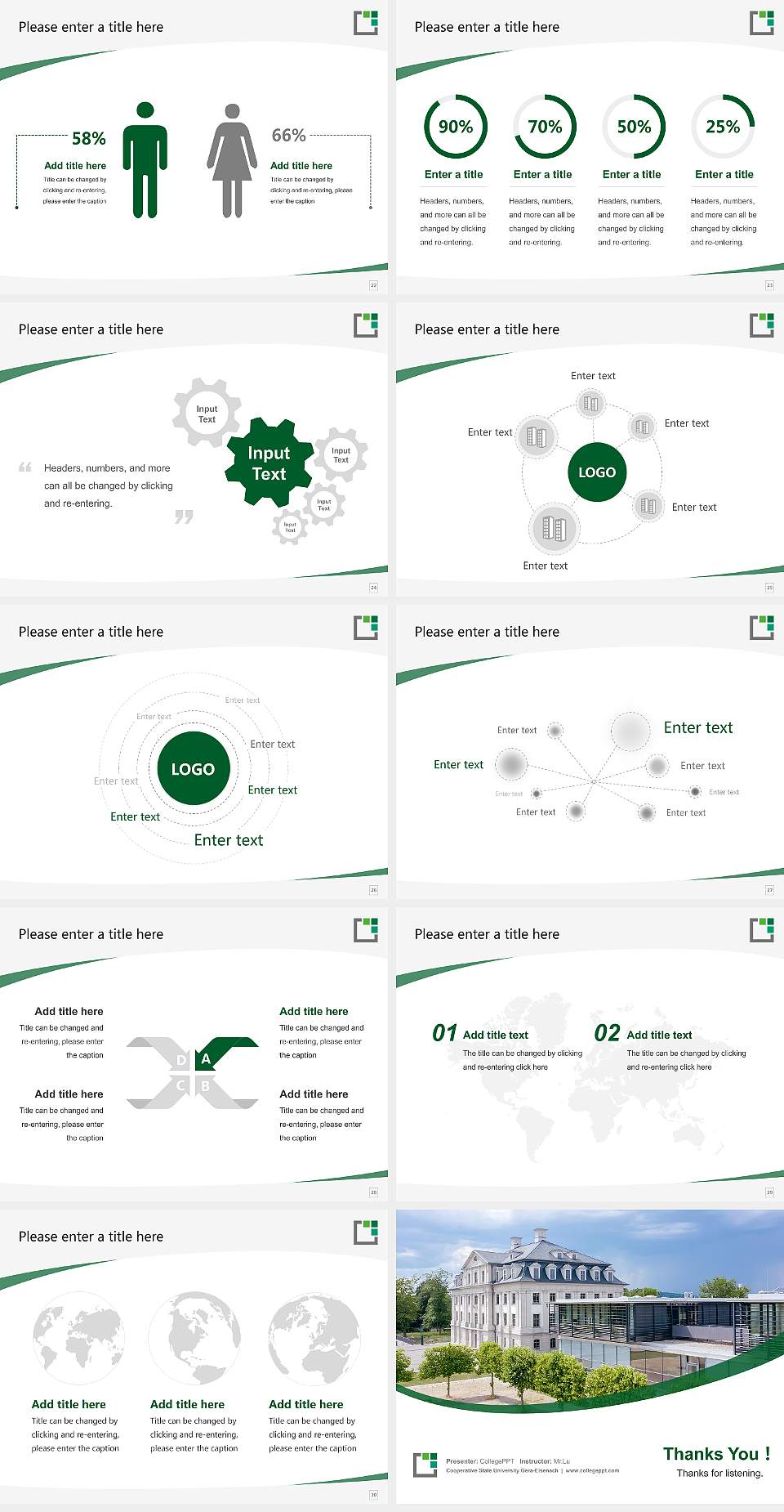 Cooperative State University Gera-Eisenach Course/Courseware Creation PPT Template4:3 ratio PPT effect preview image4