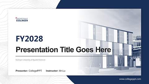 Esslingen University of Applied Sciences Academic Presentation/Research Findings Report PPT Template