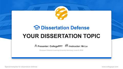 European Distance Learning University Hamburg Graduation Thesis Defense PPT Template