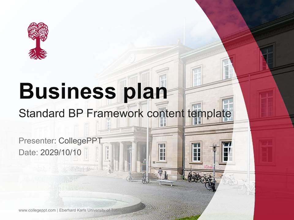 Eberhard Karls University of Tübingen Competition/Entrepreneurship Contest PPT Template4:3 ratio PPT effect preview image9