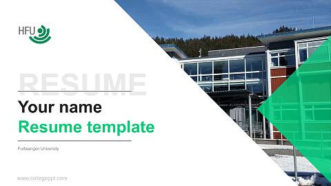 Furtwangen University Resume PPT Template