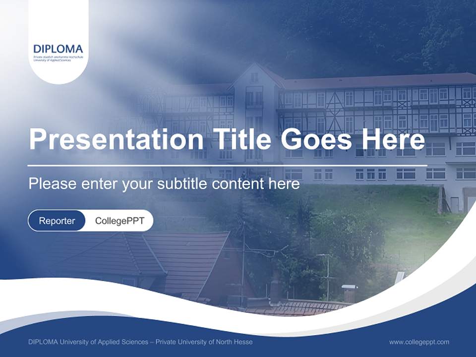 DIPLOMA University of Applied Sciences – Private University of North Hesse Lecture Sharing and Networking Event PPT Template4:3 ratio PPT effect preview image4