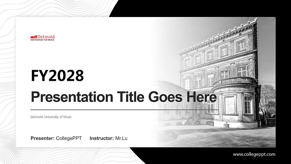 Detmold University of Music Academic Presentation/Research Findings Report PPT Template16:9 ratio PPT effect preview image