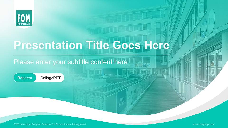 FOM University of Applied Sciences for Economics and Management Lecture Sharing and Networking Event PPT Template16:9 ratio PPT effect preview image