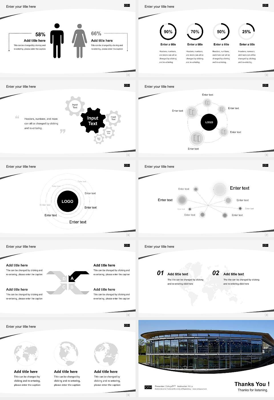 Eastern Bavarian Technical University of Regensburg Course/Courseware Creation PPT Template16:9 ratio PPT effect preview image4
