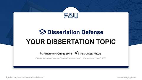 Friedrich Alexander University Erlangen-Nuremberg – Fürth campus Graduation Thesis Defense PPT Template