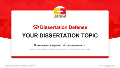 Hamm-Lippstadt University of Applied Sciences – Lippstadt campus Graduation Thesis Defense PPT Template