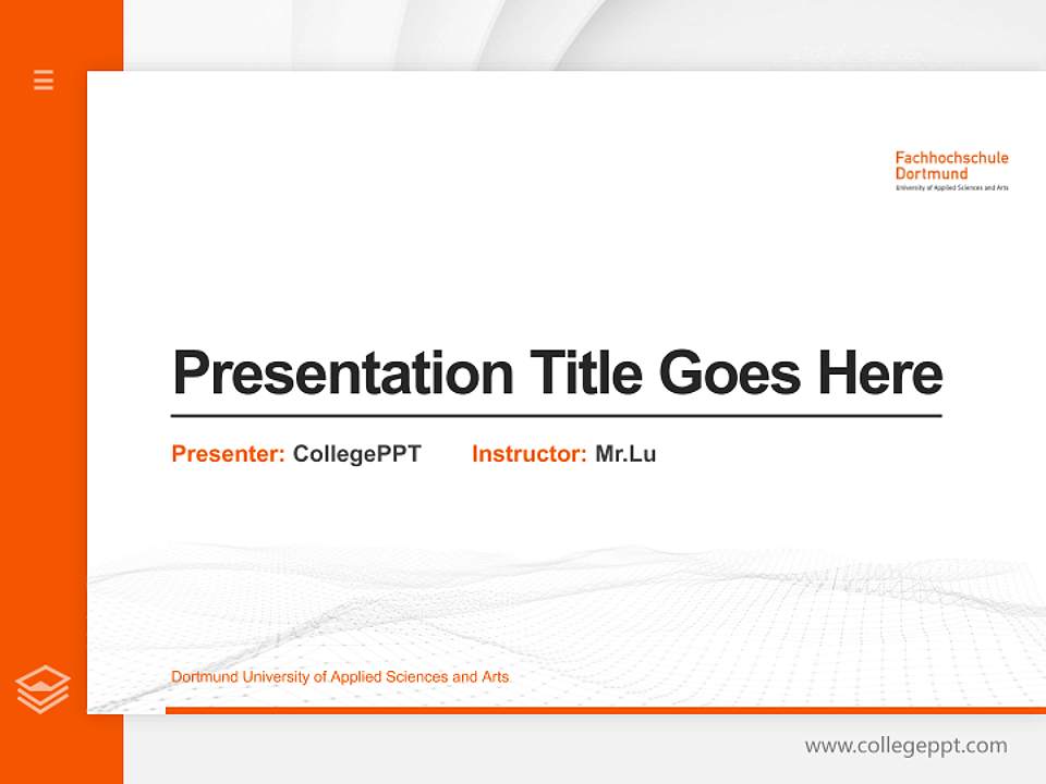 Dortmund University of Applied Sciences and Arts Thesis Proposal/Graduation Defense PPT Template4:3 ratio PPT effect preview image5
