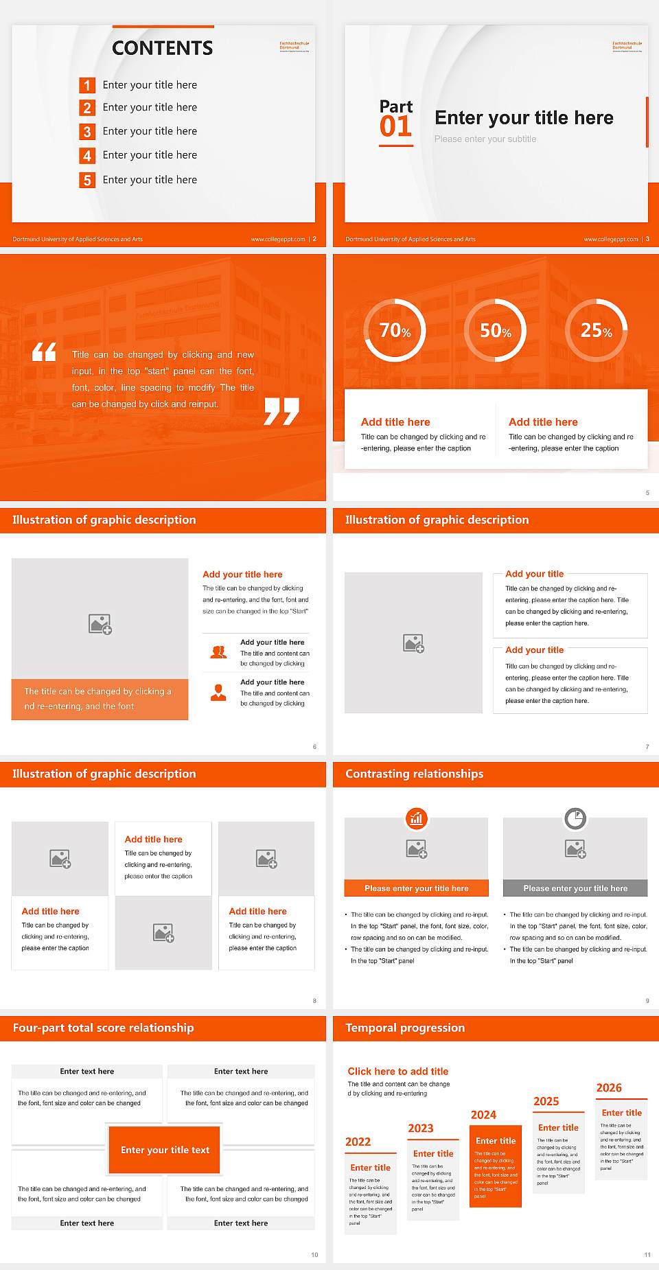 Dortmund University of Applied Sciences and Arts Thesis Proposal/Graduation Defense PPT Template4:3 ratio PPT effect preview image2