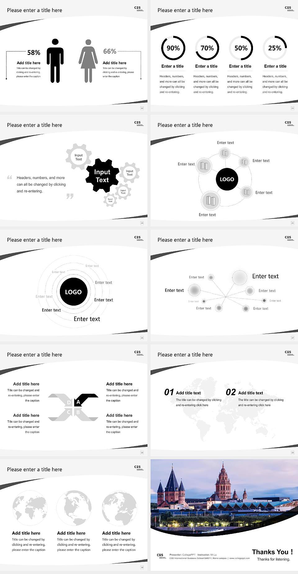 CBS International Business School – Mainz campus Course/Courseware Creation PPT Template4:3 ratio PPT effect preview image4