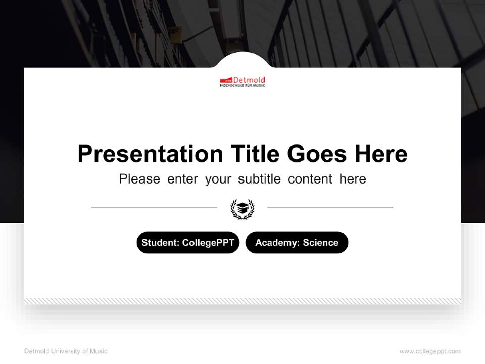 Detmold University of Music National Scholarship Defense PPT Template4:3 ratio PPT effect preview image4