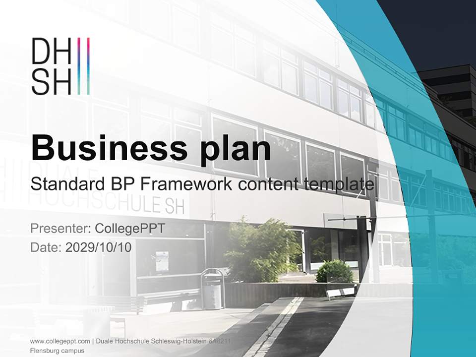 Duale Hochschule Schleswig-Holstein – Flensburg campus Competition/Entrepreneurship Contest PPT Template4:3 ratio PPT effect preview image9