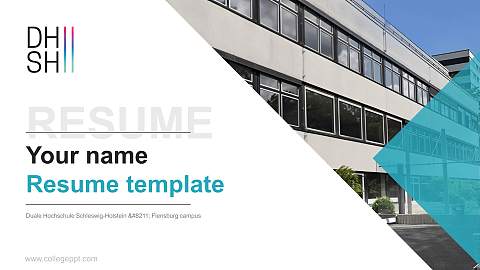 Duale Hochschule Schleswig-Holstein – Flensburg campus Resume PPT Template