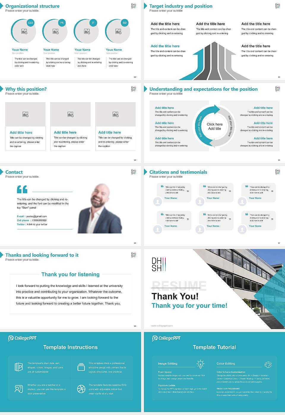 Duale Hochschule Schleswig-Holstein – Flensburg campus Resume PPT Template16:9 ratio PPT effect preview image4