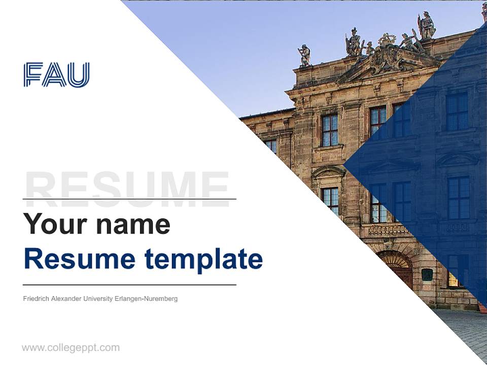 Friedrich Alexander University Erlangen-Nuremberg Resume PPT Template4:3 ratio PPT effect preview image5