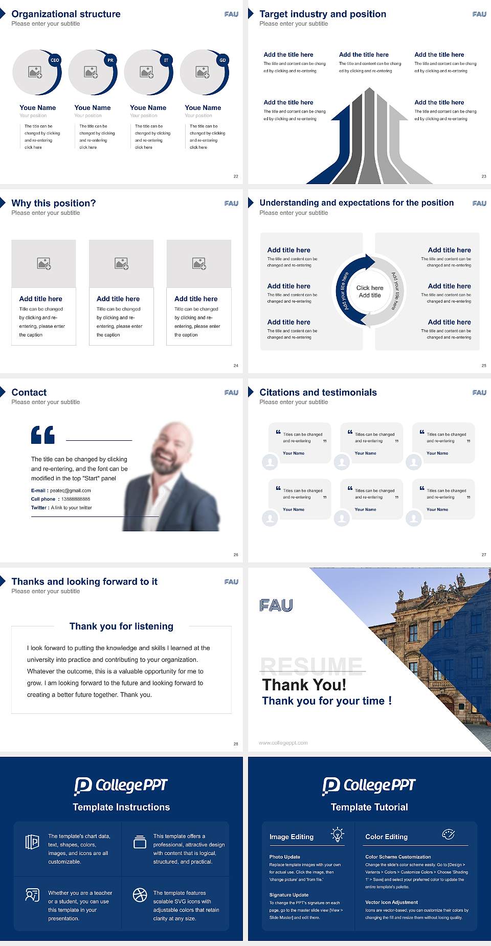 Friedrich Alexander University Erlangen-Nuremberg Resume PPT Template4:3 ratio PPT effect preview image4