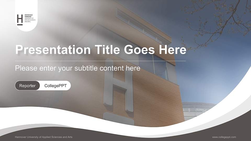 Hannover University of Applied Sciences and Arts Lecture Sharing and Networking Event PPT Template16:9 ratio PPT effect preview image
