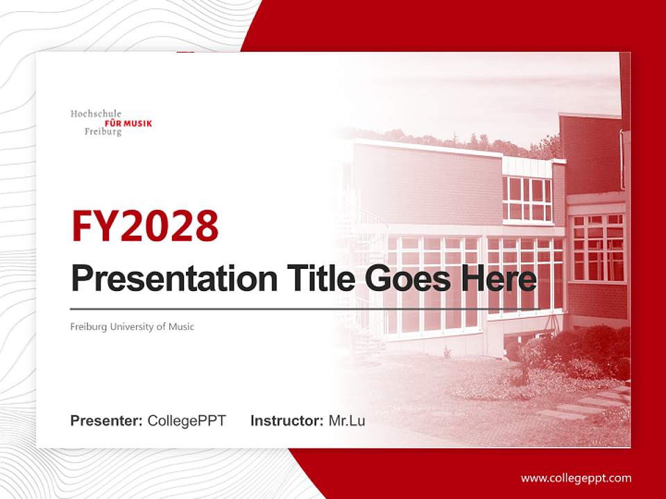 Freiburg University of Music Academic Presentation/Research Findings Report PPT Template4:3 ratio PPT effect preview image5