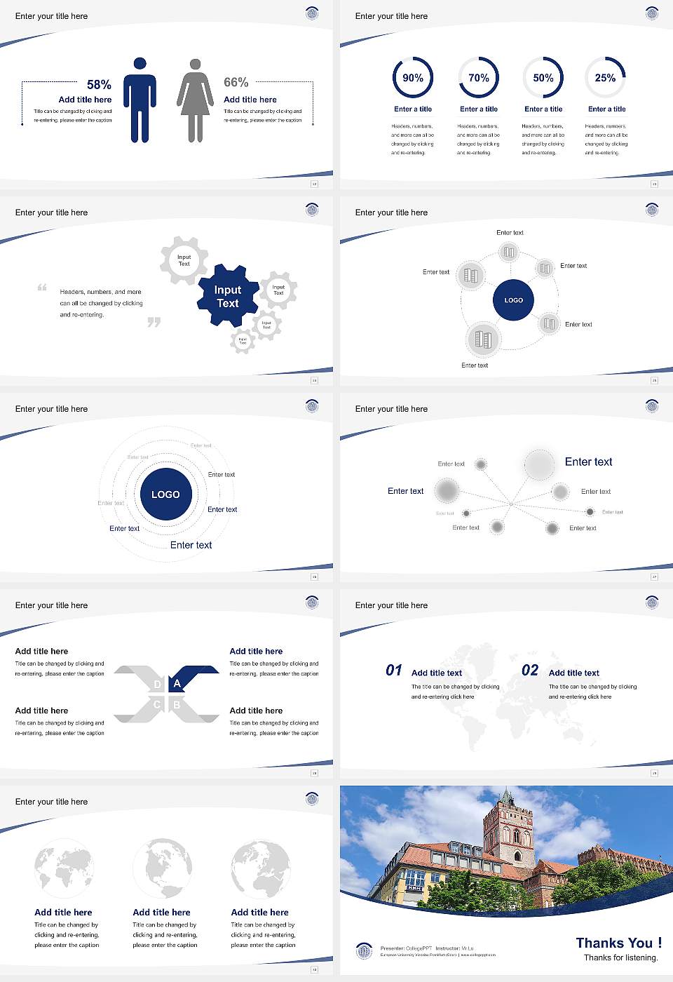 European University Viadrina Frankfurt (Oder) Course/Courseware Creation PPT Template16:9 ratio PPT effect preview image4
