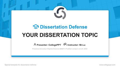 Fresenius University of Applied Sciences – Frankfurt campus Graduation Thesis Defense PPT Template