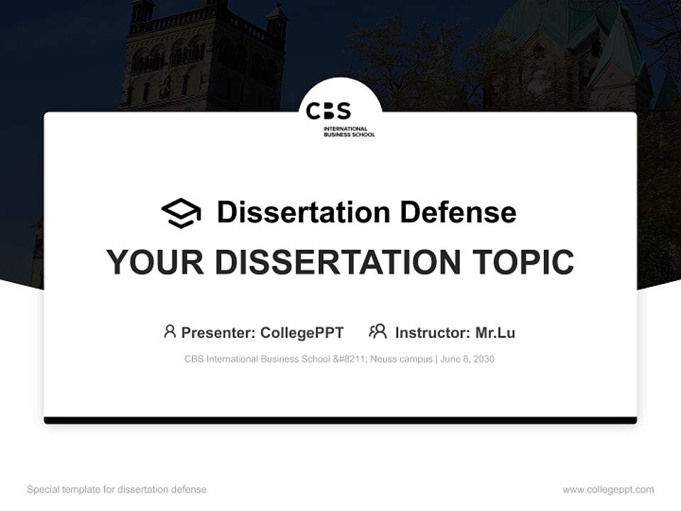 CBS International Business School – Neuss campus Graduation Thesis Defense PPT Template4:3 ratio PPT effect preview image7